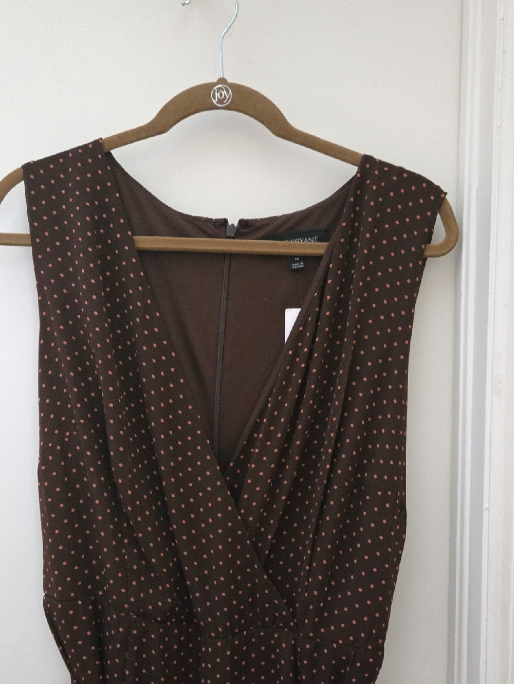 SALE! Lane Bryant Brown Sleeveless Polka Dot Jumpsuit